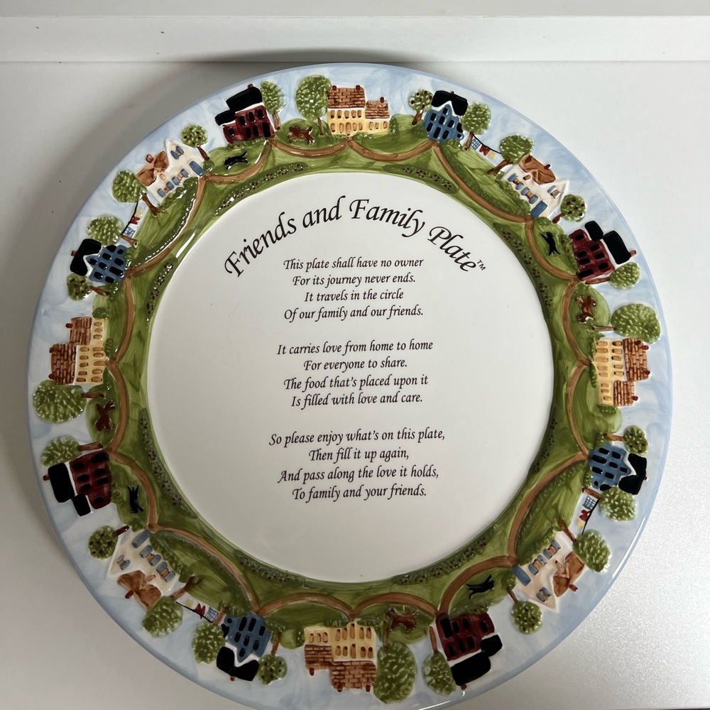 Friends and Family Plate Rustic Green Brown Dinnerware Plate